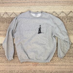 Disney Grey Embroidered Goofy Graphic Disneyland Resort Long Sleeve Sweater